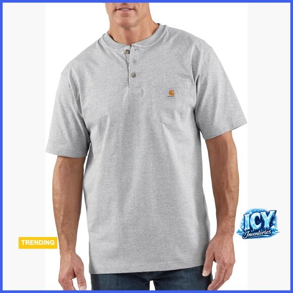 Heavyweight Cotton Short-Sleeve Pocket Henley T-Shirt